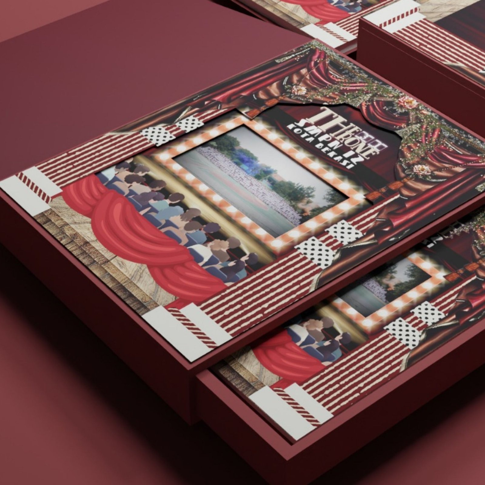 Contoh hasil buku tahunan sekolah Creative Shoot dengan desain sampul dan kemasan elegan
